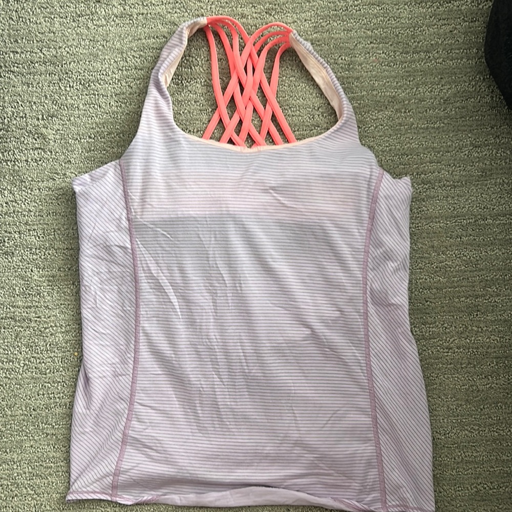 Lulu lemon tank. Built in cross back bra.